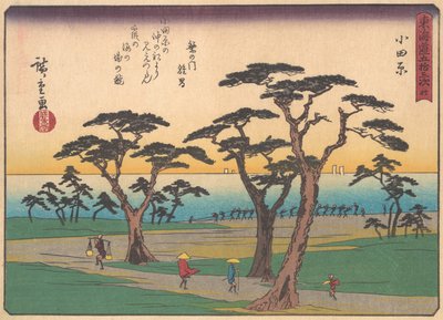 Odawara, sarjasta The Fifty-three Stations of the Tokaido Road, 1900-luvun alku. tekijältä Ando Hiroshige