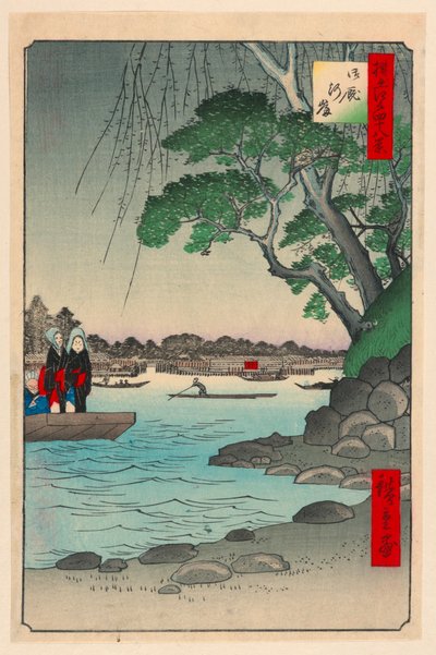 Omnaya Riverbank (Omnya-Gashi) Sarjasta Sata Kuuluisia näkymiä Edoon tekijältä Ando Hiroshige