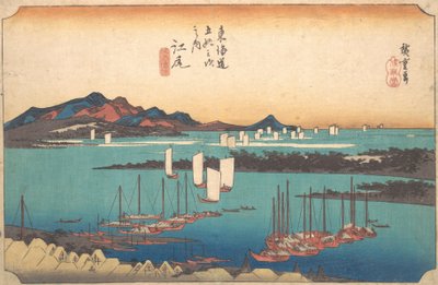 Panoraama Miwo-mäntypuusta Ejiristä, 1834, 1834. tekijältä Ando Hiroshige