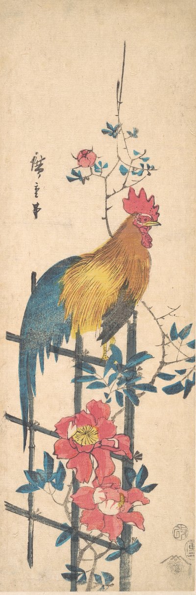 Peonia i gall, 1854., 1854. finlandès tekijältä Ando Hiroshige