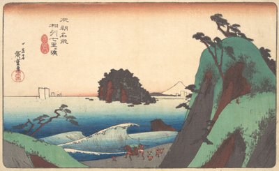 Jalostamaton sake, Shichiri on ranta, eikö vain? 1830. , hyttynen. 1830. tekijältä Ando Hiroshige