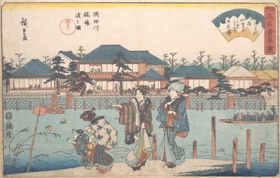 El riu Sumida creua Shiba Yanagiya? 1835-42. , mosquit. 1835-42. sh a fin tekijältä Ando Hiroshige