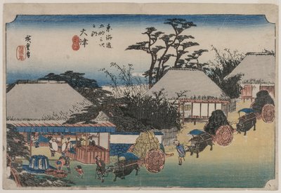 Tokaidon viisikymmentäkolme asemaa: Otsu, 1833-1834. tekijältä Ando Hiroshige