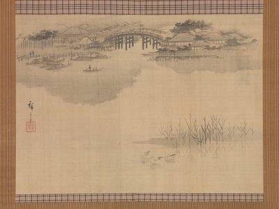 Imado-silta Matsuchi-vuoren juurella, 1800-luku. tekijältä Ando Hiroshige