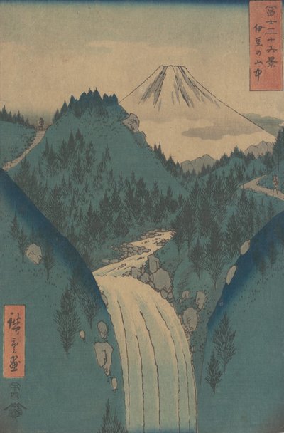 Näkymä Fuji sanille Izu Izu no Sanchun maakunnan vuorilta sarjasta..., 1858. tekijältä Ando Hiroshige