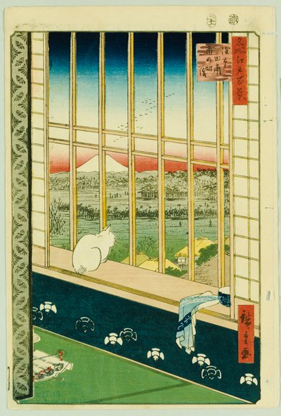 Asakusan riisipellot kukkofestivaalin aikana tekijältä Ando or Utagawa Hiroshige