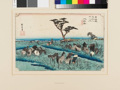 Chiryū: Chiryiry: Early Summer Horse Fair tekijältä Ando or Utagawa Hiroshige