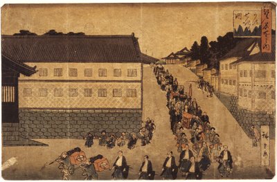 Daimyon kulkue tekijältä Ando or Utagawa Hiroshige