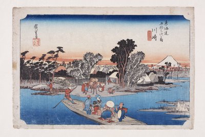 Kawasaki: Teroku g? Lautta (Kawasaki, Roku g? Ibune) tekijältä Ando or Utagawa Hiroshige