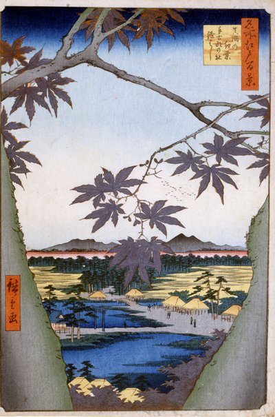 Ma pes ja äiti kädellä MP E idea d seuraava B syy d ge. 1857. Hiroshige (1797-1858). tekijältä Ando or Utagawa Hiroshige