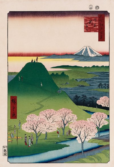 Uusi Fuji, Meguro, sarjasta "Sata näkymää kuuluisista paikoista Edossa" tekijältä Ando or Utagawa Hiroshige