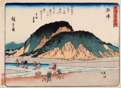 Okitsu tekijältä Ando or Utagawa Hiroshige