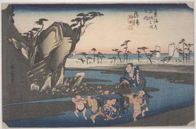 Okitsu joki tekijältä Ando or Utagawa Hiroshige