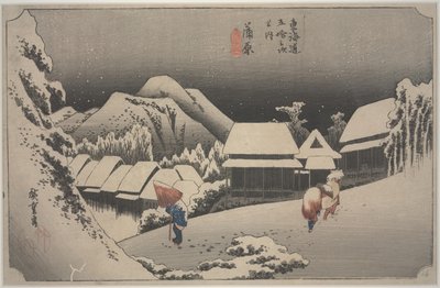 Lunta Yöllä tekijältä Ando or Utagawa Hiroshige