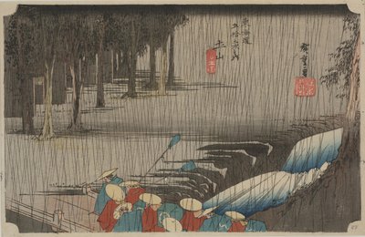 Kevätsade tekijältä Ando or Utagawa Hiroshige