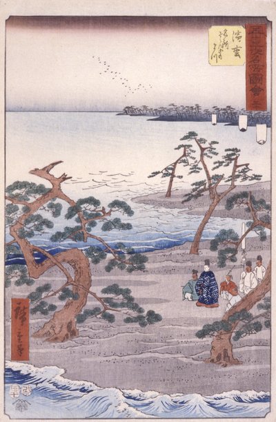 Station 30, Hamamatsu (värillinen puupainatus) tekijältä Ando or Utagawa Hiroshige