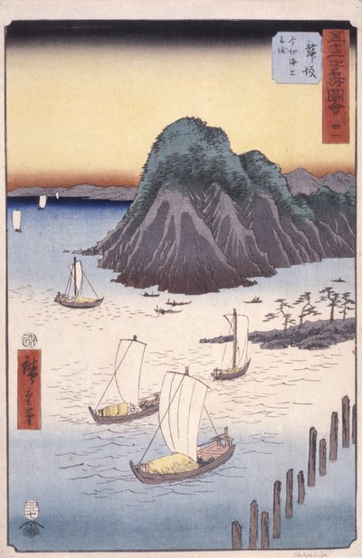 Station 31, Maisaka (imprimare color woodblock) finlandez tekijältä Ando or Utagawa Hiroshige