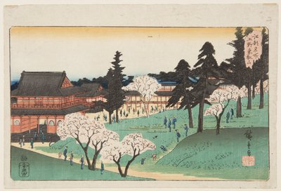 T?eizan-temppeli Uenossa (Ueno T?eizan) (värillinen puupainatus) tekijältä Ando or Utagawa Hiroshige