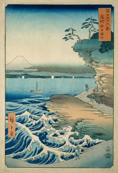 Rannikko Hotassa Awan maakunnassa tekijältä Ando or Utagawa Hiroshige