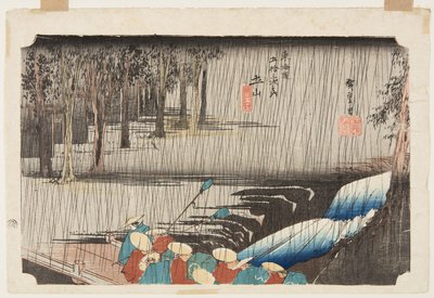 Tsuchiyama: Sp Rin g Rain (Tsuchiyama, Haru no Ame) tekijältä Ando or Utagawa Hiroshige