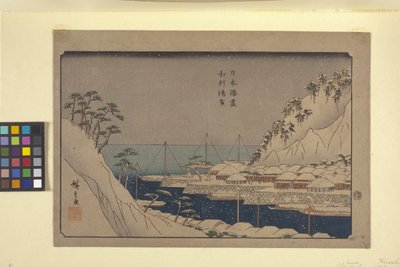 Uraga Japanin satamista tekijältä Ando or Utagawa Hiroshige