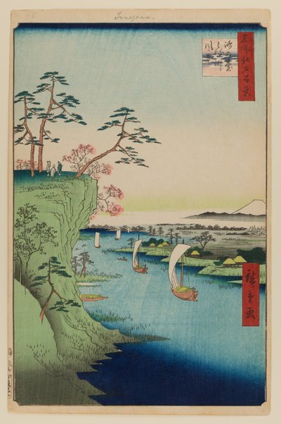 Näkymä Konodai ja Tone-joelle tekijältä Ando or Utagawa Hiroshige