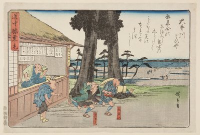 Öi-joki (Öikawa) (värillinen puupainatus) tekijältä Ando or Utagawa Hiroshige