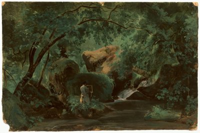 Metsäsisustus maalarin kanssa, Civita Castellana, 18251830. tekijältä André Giroux