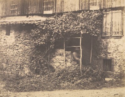 [Rustic Building with Man Under Trellis], n. 1853. tekijältä André Giroux