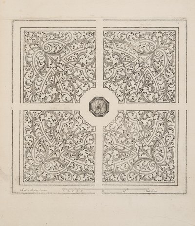 Design for Parterre, Theater des Plans et Jardinages, pub.1652 (kaiverrus) tekijältä André Mollet