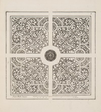 Design for Parterre, Theater des Plans et Jardinages, pub.1652 (kaiverrus) tekijältä André Mollet