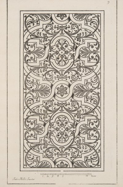 Design for Parterre, Theater des Plans et Jardinages, pub.1652 (kaiverrus) tekijältä André Mollet