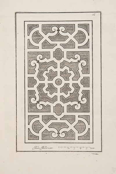 Design for Parterre, Theater des Plans et Jardinages, pub.1652 (kaiverrus) tekijältä André Mollet