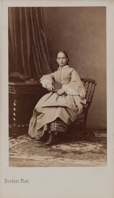 Leuchtenbergin prinsessa Eugenia Maximilianovnan muotokuva 1845-1925, noin 1865. tekijältä Andre Adolphe Eugene Disderi