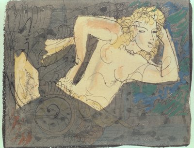 Kuvitus Paul Valeryn (1871-1945) runoon "Kehrääjä", "Albums of Ancient Verse, Charms" (sekatekniikka). tekijältä Andre Derain