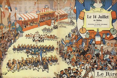 Bastille-päivän paraati, kuvitus Le Rirelle tekijältä Andre Devambez