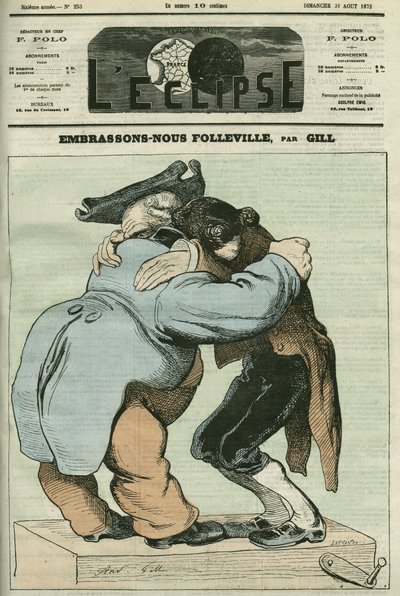 Sarjakuva "We Kiss Folleville", vaudeville, Eugene Labiche (1815-1888) ja Auguste Lefranc (1814-1878). Kansi "" L
