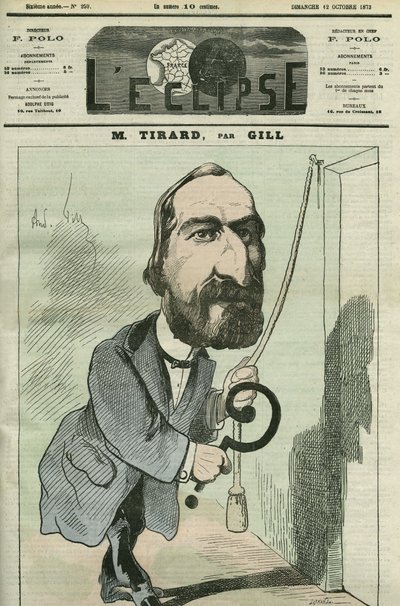 Sarjakuva Pierre Tirard (1827-1893), ranskalainen poliitikko. Kansi "" L