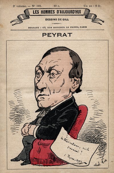 Sarjakuva Alphonse Peyratista (1812-1890), englantilainen toimittaja Les Hommes d
