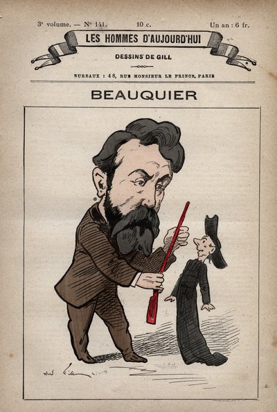 Sarjakuva Charles Beauquierista ranskalainen poliitikko 1833 - 1916 Les Hommes d