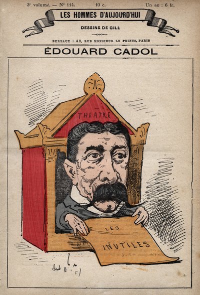 Sarjakuva Edward Cadolista (1831-1898) Englannin kirjailijasta "Les Hommes d