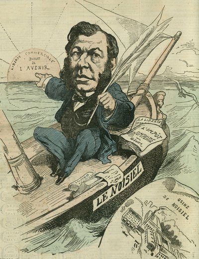 Emile-Justin Menier (1826-1881), teollisuussuklaamies ja tasavallan varapuheenjohtaja. Gillin teoksessa "L
