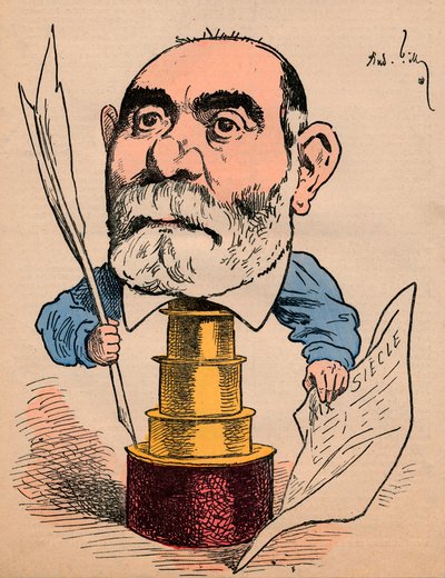 Francisque Sarcey, 1880. tekijältä Andre Gill