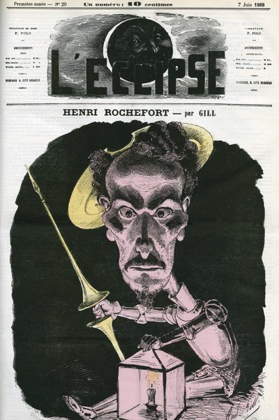 Henri Rochefort (1831-1913), ranskalainen toimittaja, kirjailija ja poliitikko. Kansi "" L