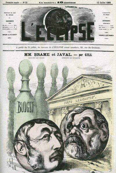 Jules Louis Joseph Brame (1808-1878) ranskalainen poliitikko ja Louis Emile Javal (1839-1907), ranskalainen poliitikko. Kansi "" L