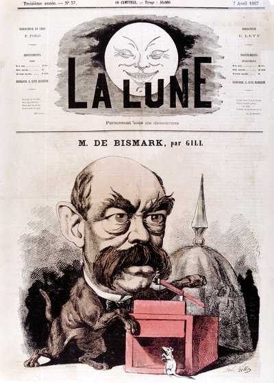 Otto von Bismarck Saksan valtiomies, kun konservatiivien varapuheenjohtaja ja patojen tarkastaja, 1867 tekijältä Andre Gill
