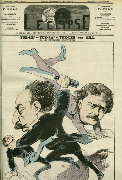 Muotokuva Alexandre Dumas Jr.:stä (1824-1895), ranskalaisesta kirjemiehestä ja Ernesto Rossista. Kansi "" L