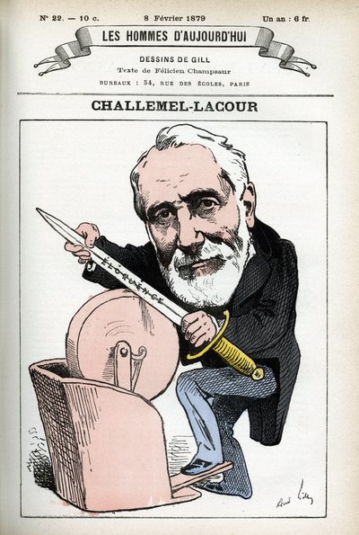 Muotokuva Paul-Armand Challemel-Lacourista (1827-1896), poliitikosta, diplomaatista ja ranskalaisen filosofian historioitsijasta. Gillin sarjakuva elokuvassa "Les Homme d