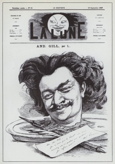 Ranskalaisen karikaturisti Andre Gillin omakuva (litho) tekijältä Andre Gill