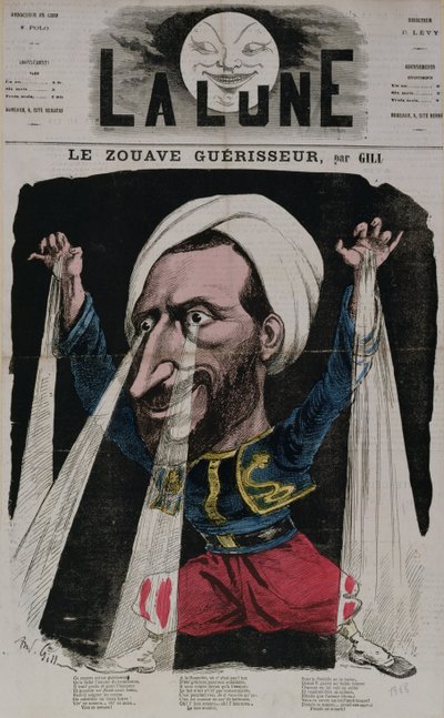 The Zouave Healer, elokuvasta "La Lune", 1868 tekijältä Andre Gill